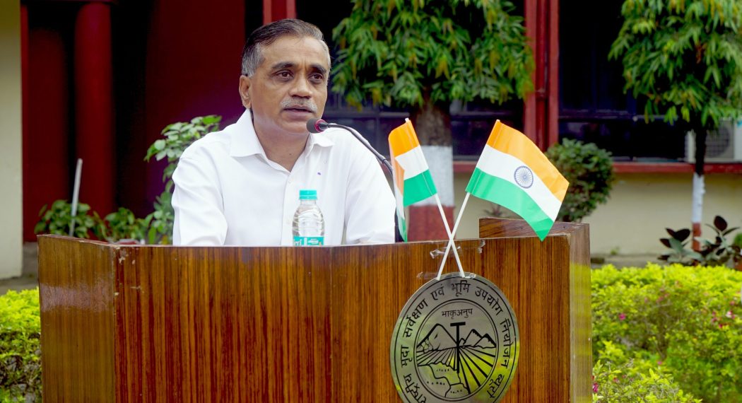 Dr. N.G. Patil, Director delivering speech at ICAR-NBSS&LUP, Nagpur on Independence Day, 15th August,2023