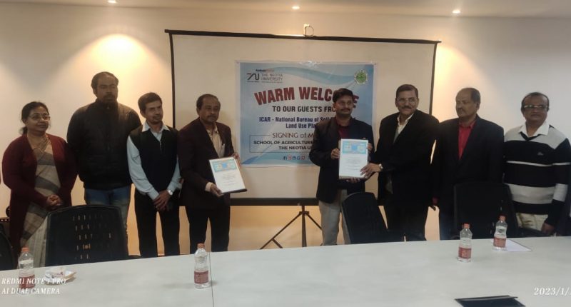 ICAR-NBSS & LUP, RC, Kolkata signed an MoU with Neotia University, South 24 Parganas, West Bengal.