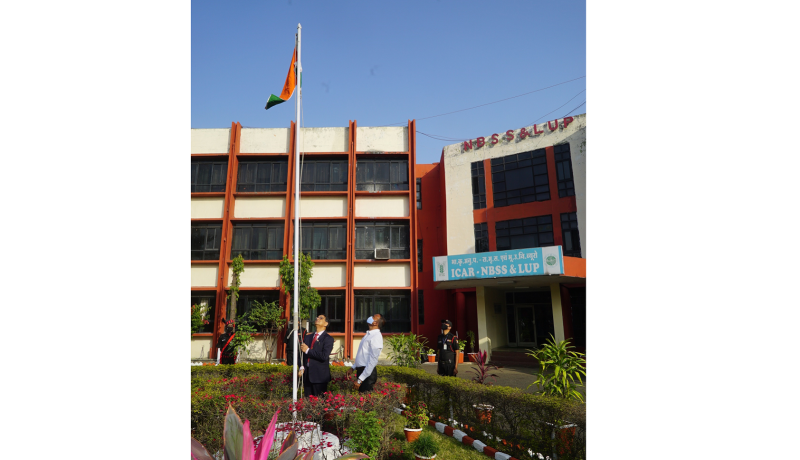 Dr. B.S. Dwivedi, Director Hoisting National Flag at ICAR-NBSS&LUP, Nagpur on Republic Day (26th January 2022)