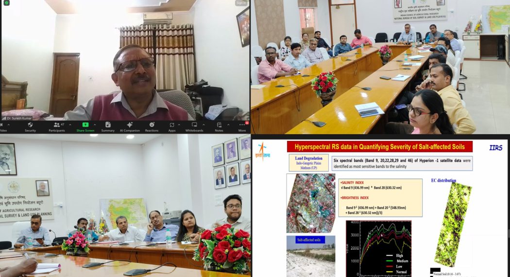 ICAR-NBSS&LUP observed World GIS-Day-2023 on 15th November, 2023.  Dr. Suresh Kumar, Scientist-G & Group Head, Agriculture, Forestry & Ecology Group, ISRO-IIRS Dehradun delivered the invited talk.