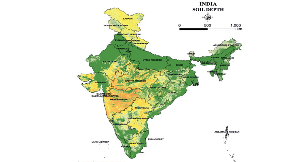 Soil depth map of India (released by Hon'ble Union Minister of Agriculture & Farmer Welfares of India) Sh. Shivraj Singh Chouhan